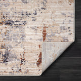 2' X 8' Beige Abstract Runner Rug