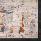 2' X 8' Beige Abstract Runner Rug