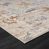 2' X 8' Beige Abstract Runner Rug