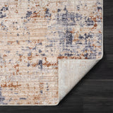 2' X 3' Ivory And Blue Abstract Area Rug
