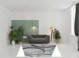 8' X 10' Blue Geometric Area Rug
