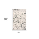 5' X 8' Ivory Abstract Area Rug