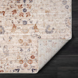 9' X 12' Ivory Floral Area Rug