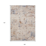 9' X 12' Ivory And Blue Abstract Area Rug