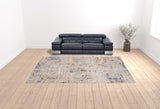 10' X 14' Ivory And Blue Abstract Area Rug
