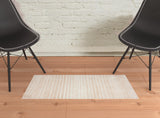 2' x 3' Beige Abstract Distressed Area Rug