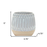 Set Of Two 5.25" Porcelain White Round Table vase