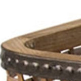 Set Of Two Brown Rectangular Solid Wood Serving Tray With Handles