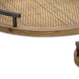 Set of Two Brown Solid Wood Serving Tray