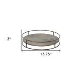 14" Bronze Round Iron Serving Tray