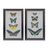 Set Of Two Green Solid Wood Butterfly Wall Decor