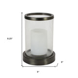 8" Black Flameless Tabletop Hurricane Candle Holder