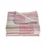 Pink Knitted Cotton Geometric Throw