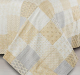 Cream Knitted Cotton Geometric Reversable Throw