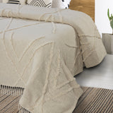 Blue Woven Cotton Geometric Throw