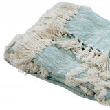 Ivory Woven Cotton Geometric Throw