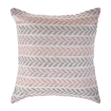 18" X 18" Purple Pink Gray And White 100% Cotton Chevron Zippered Pillow