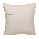 20" X 20" White Yellow And Red Orange 100% Cotton Geometric Zippered Pillow