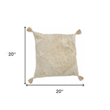 20" X 20" Silver Gray And Light Gray Viscose Zippered Pillow