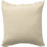 20" X 20" Cream And Beige 100% Cotton Zippered Pillow