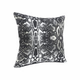20" X 20" Black And Silver 100% Cotton Animal Print Zippered Pillow