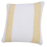 20" X 20" Yellow And White 100% Cotton Geometric Zippered Pillow