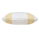 20" X 20" Yellow And White 100% Cotton Geometric Zippered Pillow