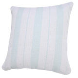 20" X 20" Bright Blue And White 100% Cotton Coastal Zippered Pillow