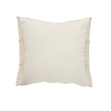 20" X 20" Beige And Ivory Jute Striped Zippered Pillow With Fringe