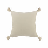 20" X 20" Emerald Green And Off-White 100% Cotton Zippered Pillow
