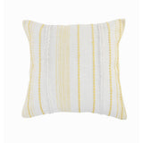 20" X 20" Yellow and White Striped Cotton Zippered Pillow