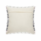 20" X 20" Gray White And Pink 100% Cotton Striped Zippered Pillow
