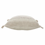 20" X 20" Cream Tan And Beige 100% Cotton Striped Zippered Pillow