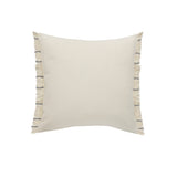 20" X 20" Cream Tan And Beige 100% Cotton Striped Zippered Pillow