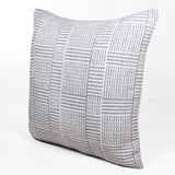 20" X 20" Gray And White 100% Cotton Geometric Zippered Pillow