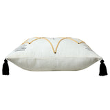 20" X 20" Off-White Black And Cream 100% Cotton Geometric Zippered Pillow
