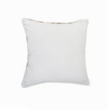 20" X 20" White And Tan 100% Cotton Geometric Zippered Pillow