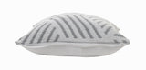 20" X 20" Gray And White 100% Cotton Geometric Zippered Pillow