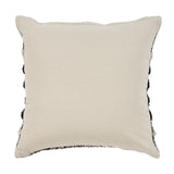 18" X 18" Black and Off White Striped Cotton Zippered Pillow