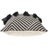 20" X 20" Black And White 100% Cotton Chevron Zippered Pillow