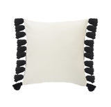 20" X 20" Black And White 100% Cotton Chevron Zippered Pillow