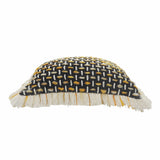 20" X 20" Black Gold And White Polyester And Cotton Blend Geometric Zippered Pillow