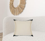 20" X 20" Black And White 100% Cotton Geometric Zippered Pillow