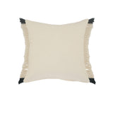 20" X 20" Juniper Green Dark Green White And Linen 100% Cotton Striped Zippered Pillow