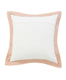 20" X 20" White And Light Pink 100% Cotton Geometric Zippered Pillow