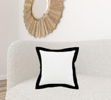 20" X 20" Black And White 100% Cotton Geometric Zippered Pillow