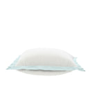 20" X 20" White And Icy Blue 100% Cotton Geometric Zippered Pillow