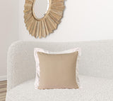 20" X 20" Gray And White 100% Cotton Geometric Zippered Pillow