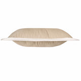 20" X 20" Beige And White 100% Cotton Geometric Zippered Pillow