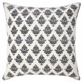20" X 20" White And Black 100% Cotton Geometric Zippered Pillow